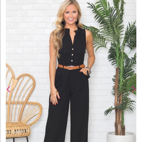Pants - ✨NWT✨Black Belted Jumpsuit with Pockets
